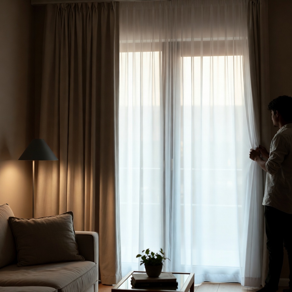 Layering sheer + blackout